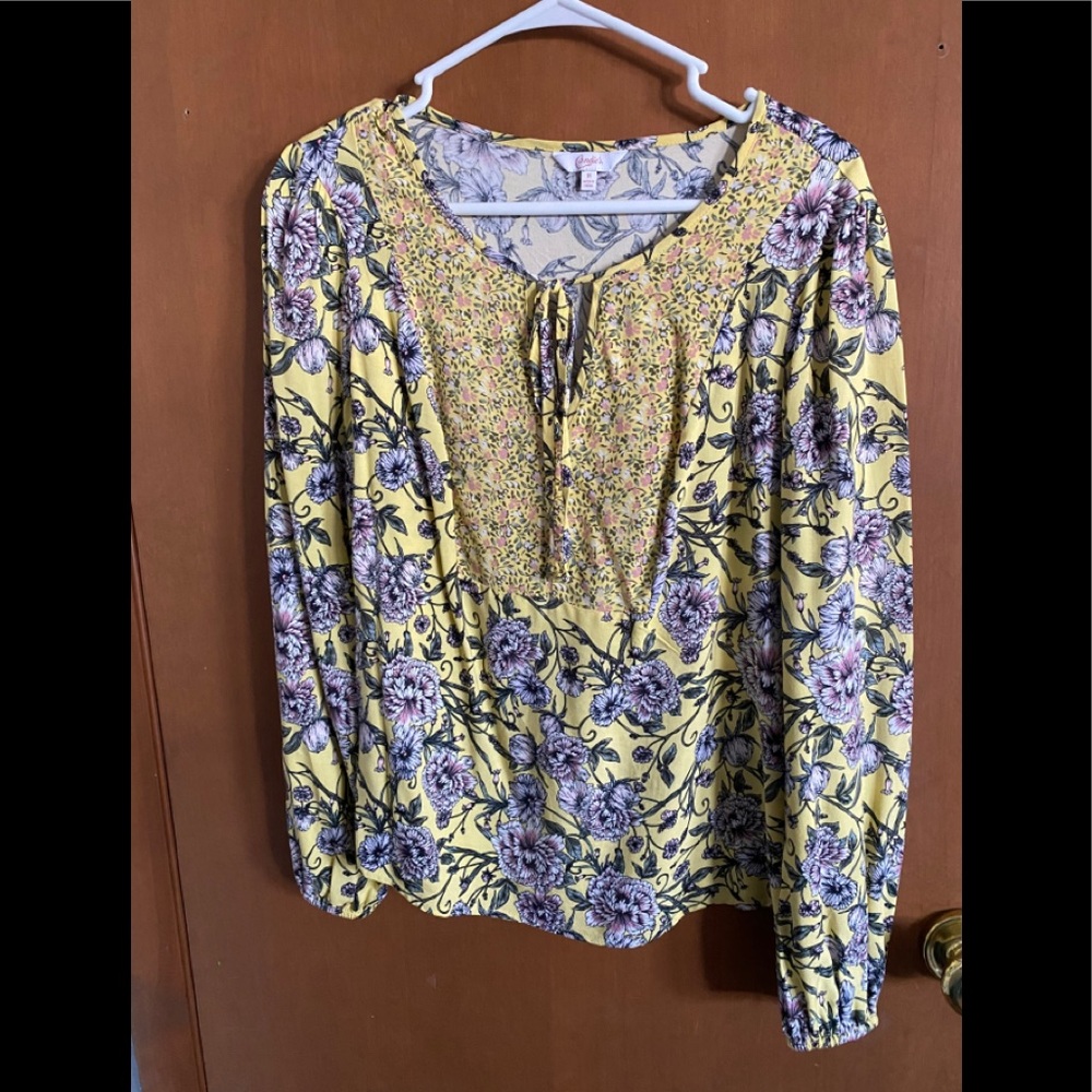 Women’s Yellow and Floral Top